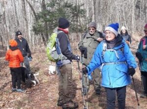 Photograph of hikes gathered during a break 